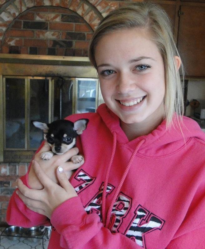 Tiny playing in the garden